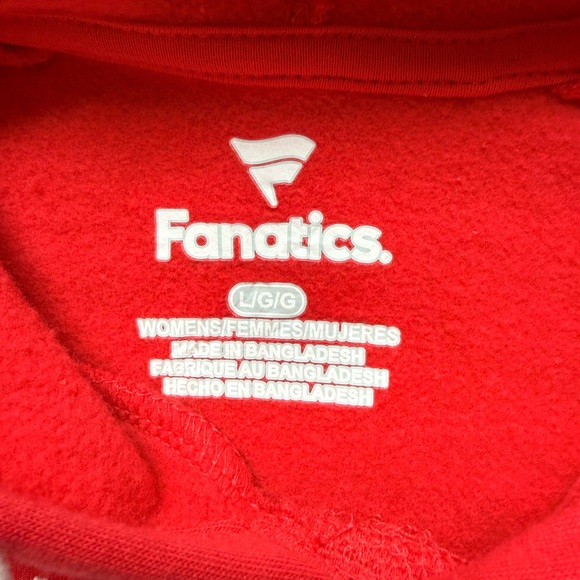 Wisconsin Badgers Red Hoodie Sweatshirt Fanatics Women’s Large - Picture 7 of 7